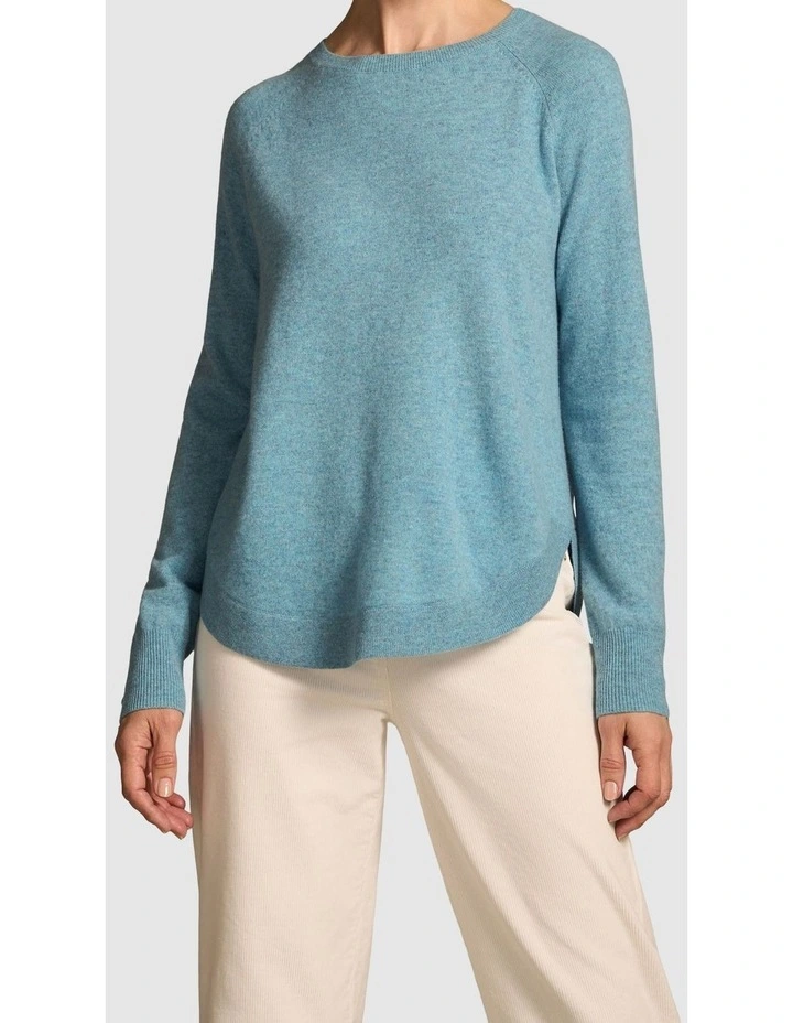 Button Detail Merino Jumper - Aqua Marle image 1