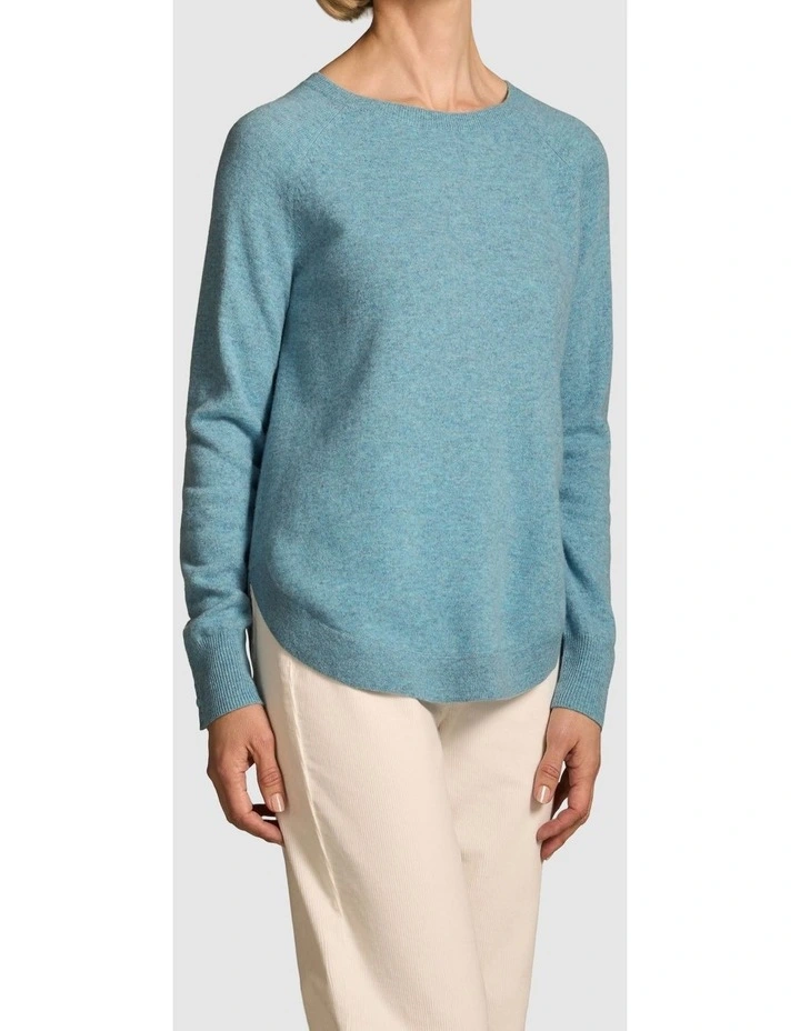 Button Detail Merino Jumper - Aqua Marle image 2