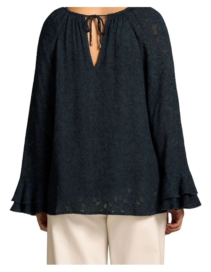 Cascading Georgette Blouse - Ink image 2