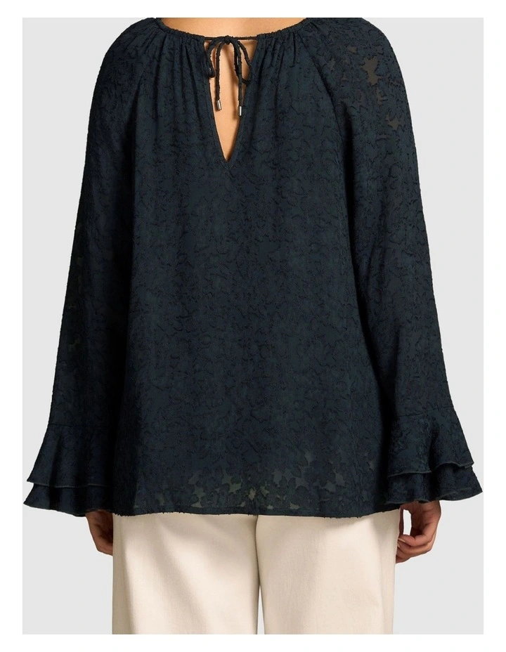 Cascading Georgette Blouse - Ink image 2