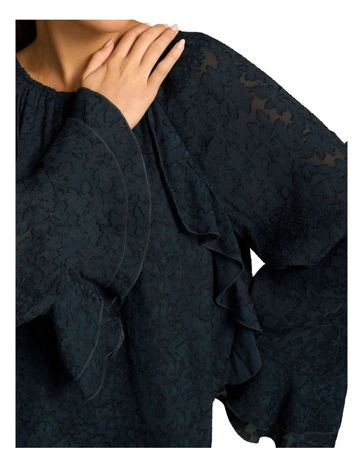 Cascading Georgette Blouse - Ink image 4