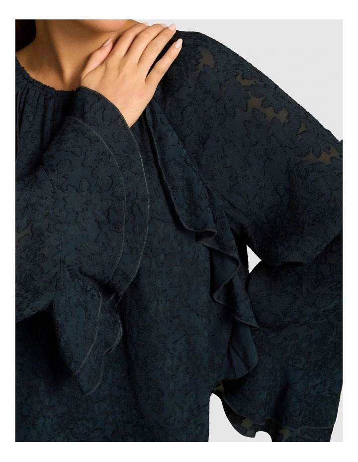 Cascading Georgette Blouse - Ink image 4