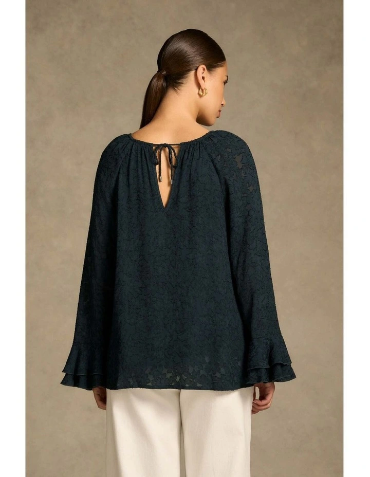 Cascading Georgette Blouse - Ink image 6