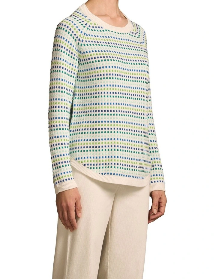 Jacquard Cotton Jumper - Multi-Colour Dot image 3