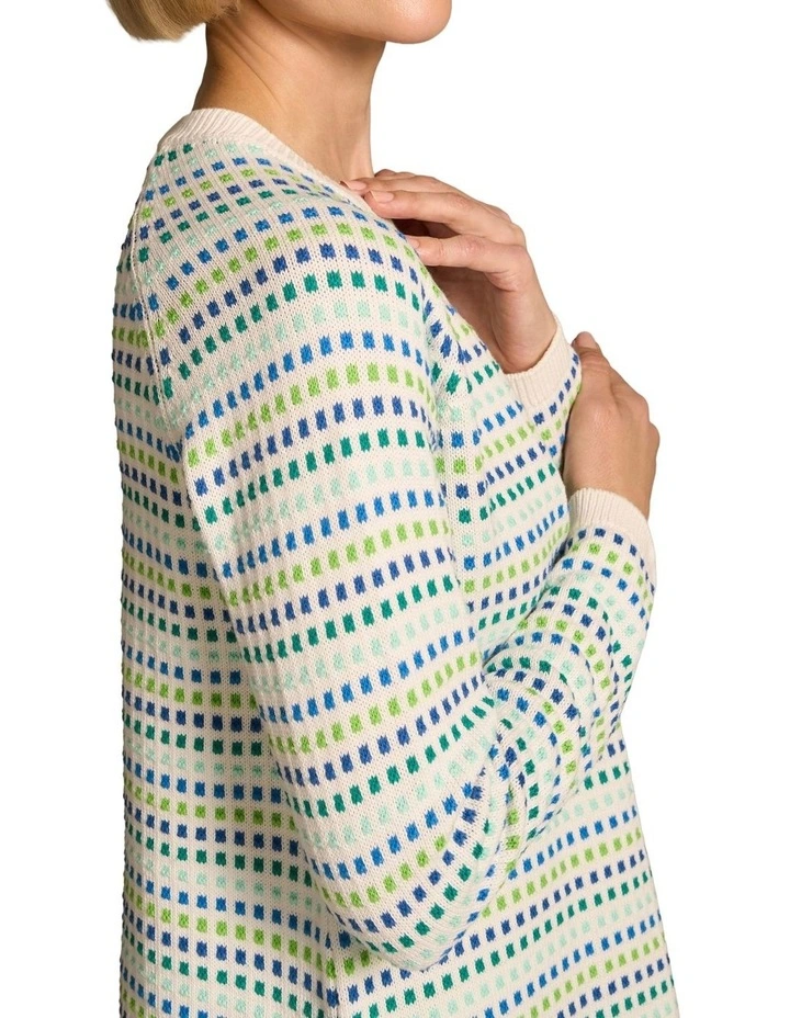 Jacquard Cotton Jumper - Multi-Colour Dot image 5