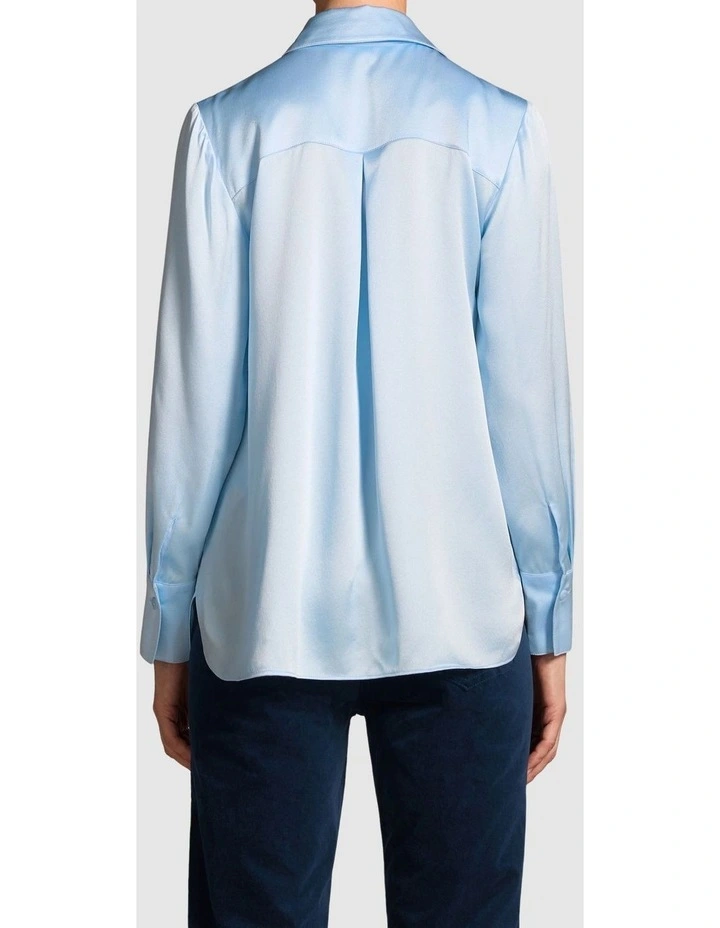Stretch Silk Shirt - Arctic Blue image 2
