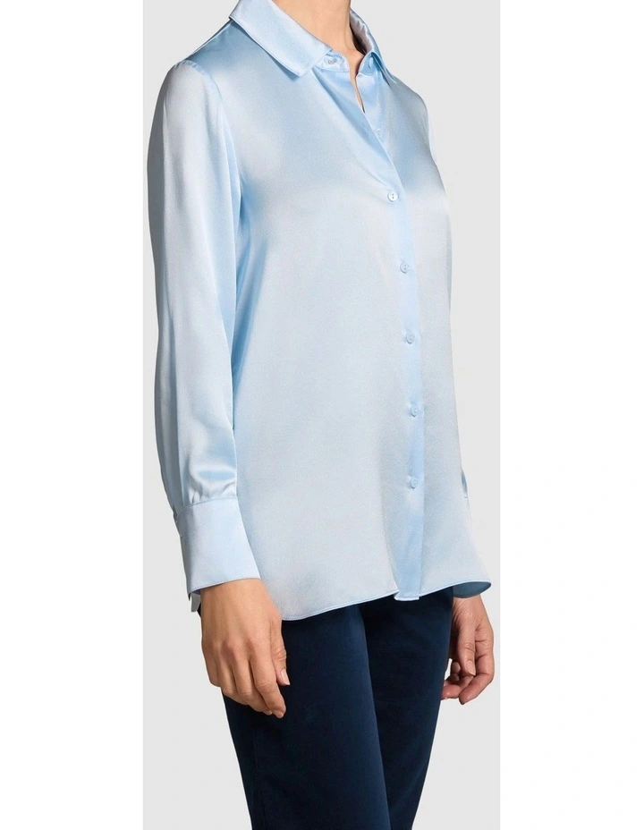 Stretch Silk Shirt - Arctic Blue image 5