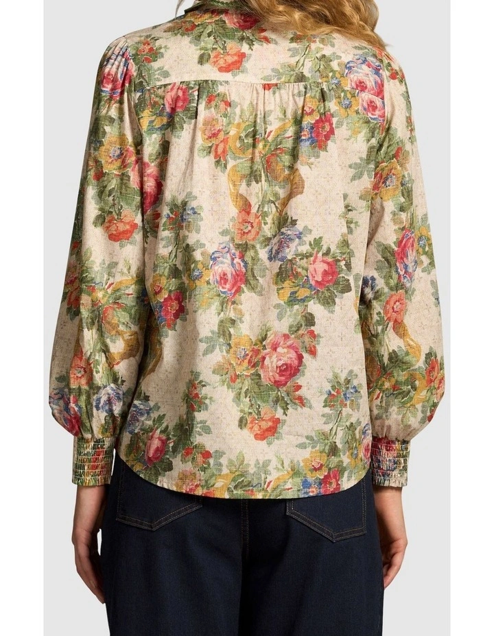 Ruffle Detail Shirt - Chateaux Print image 2