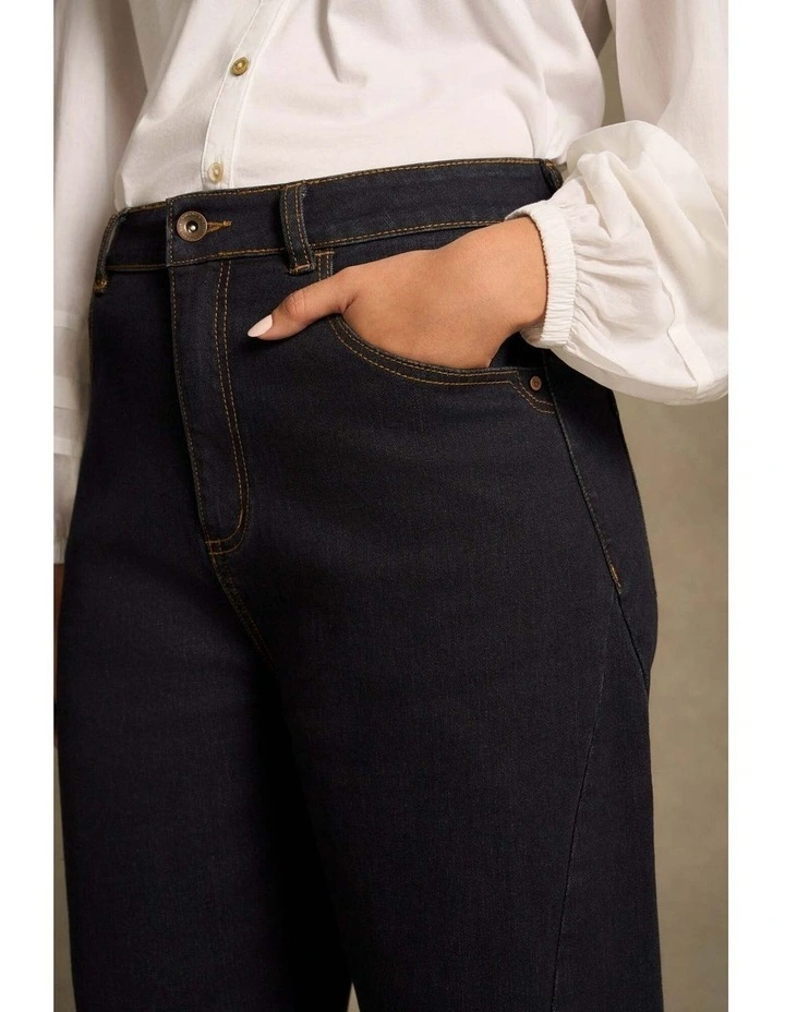 Barrel Leg Jean - Dark Denim image 4