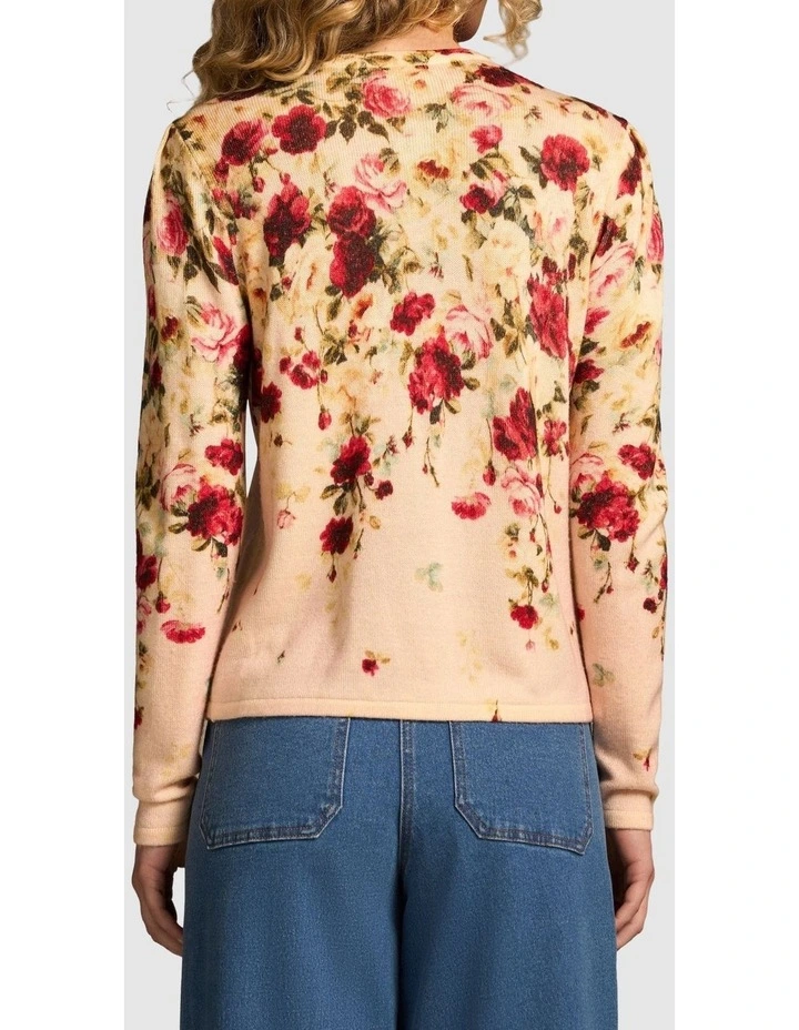 Printed Wool Cardigan - Sweet Blossoms Print image 2