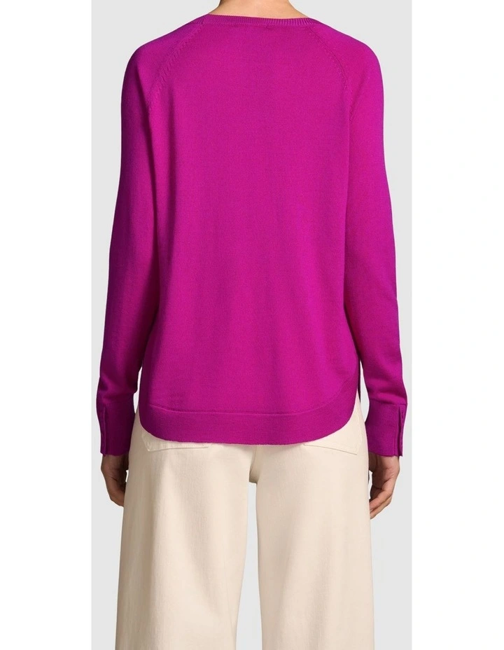 Extra Fine Merino Jumper - Fuchsia image 2