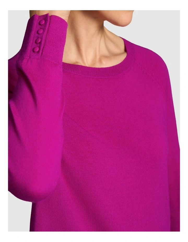 Extra Fine Merino Jumper - Fuchsia image 3