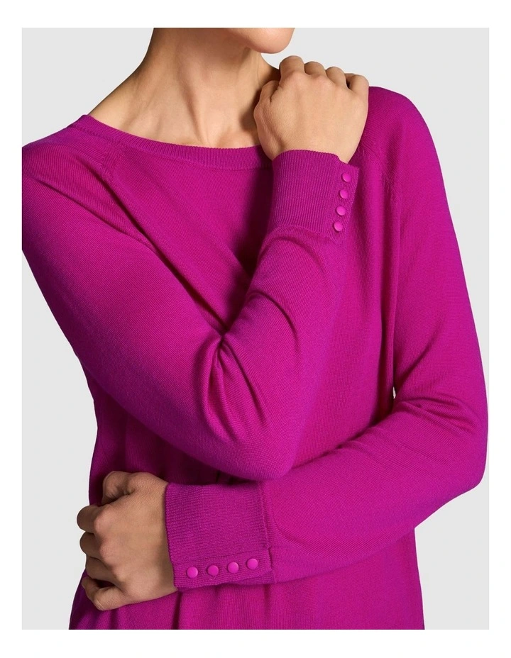 Extra Fine Merino Jumper - Fuchsia image 5