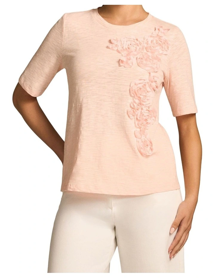 Applique Half Sleeve Tee - Ballet Slipper image 1
