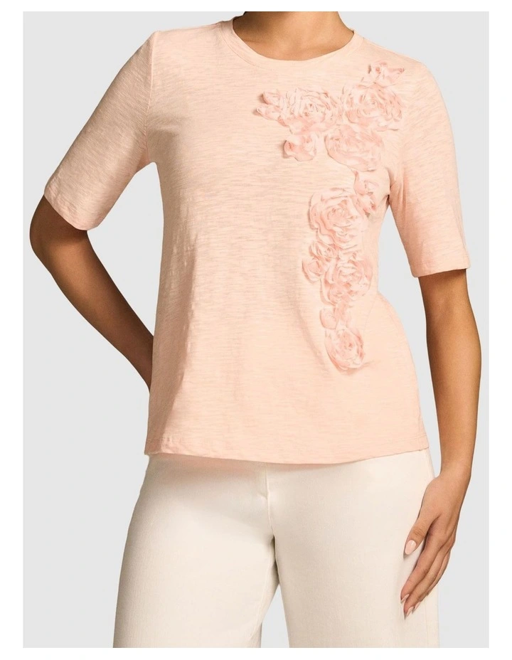 Applique Half Sleeve Tee - Ballet Slipper image 1