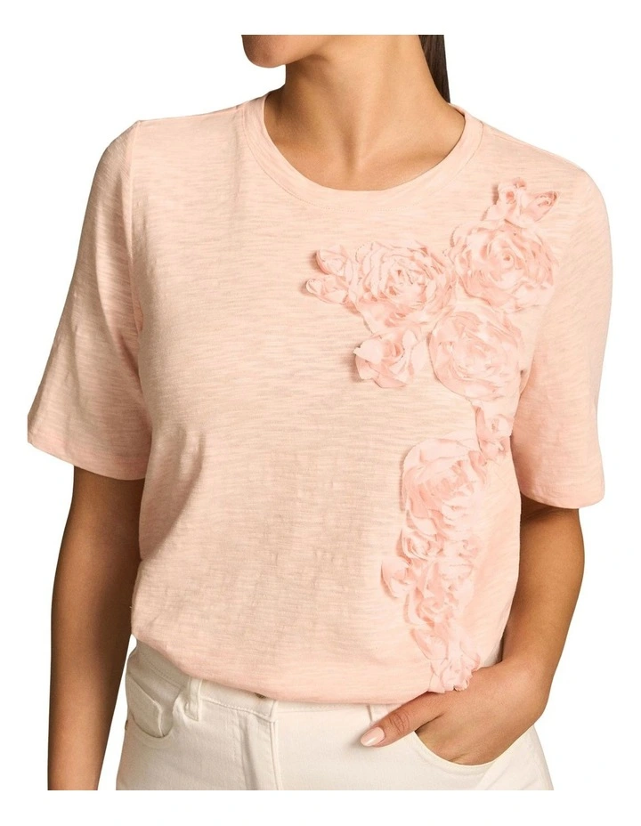 Applique Half Sleeve Tee - Ballet Slipper image 3