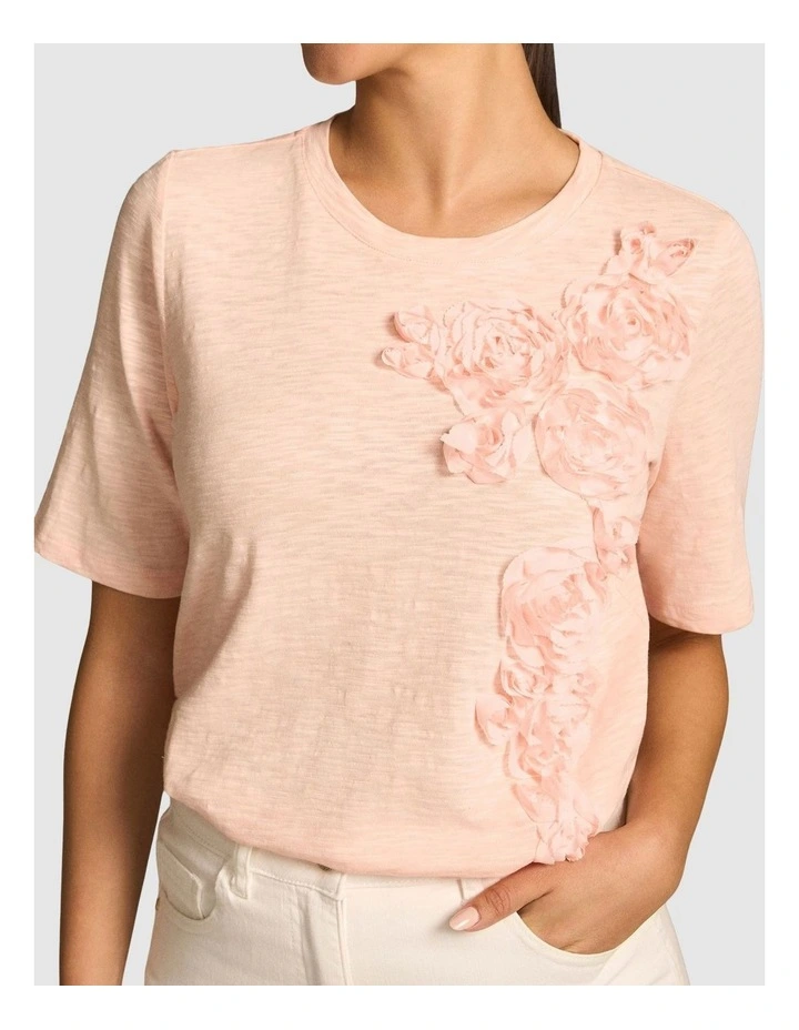 Applique Half Sleeve Tee - Ballet Slipper image 4