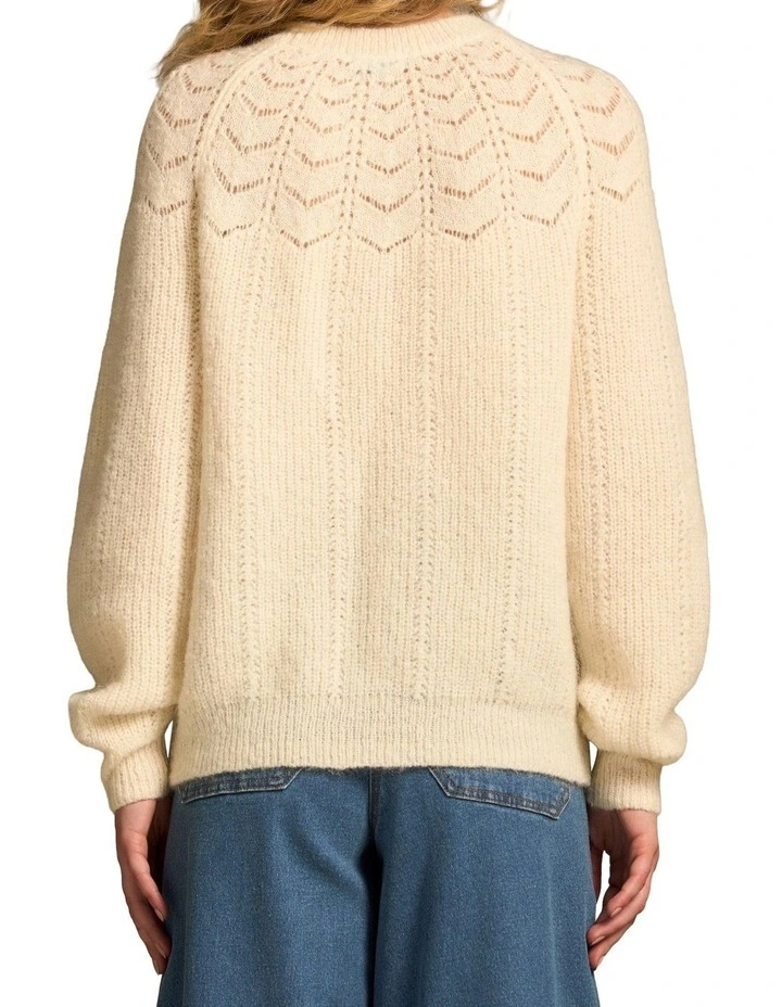 Pointelle Mohair Blend Knit - Cream image 2