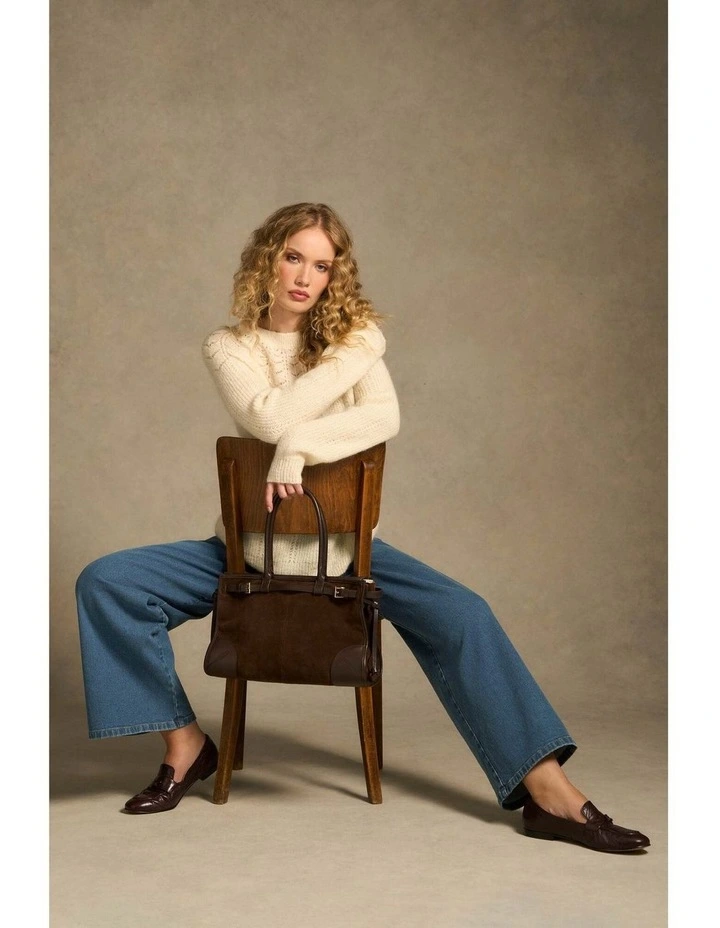 Pointelle Mohair Blend Knit - Cream image 5