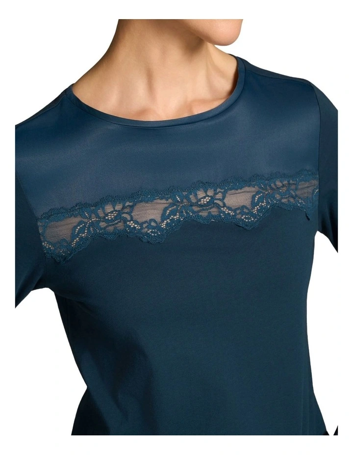 Lace Insert T-Shirt - Steel Blue image 5