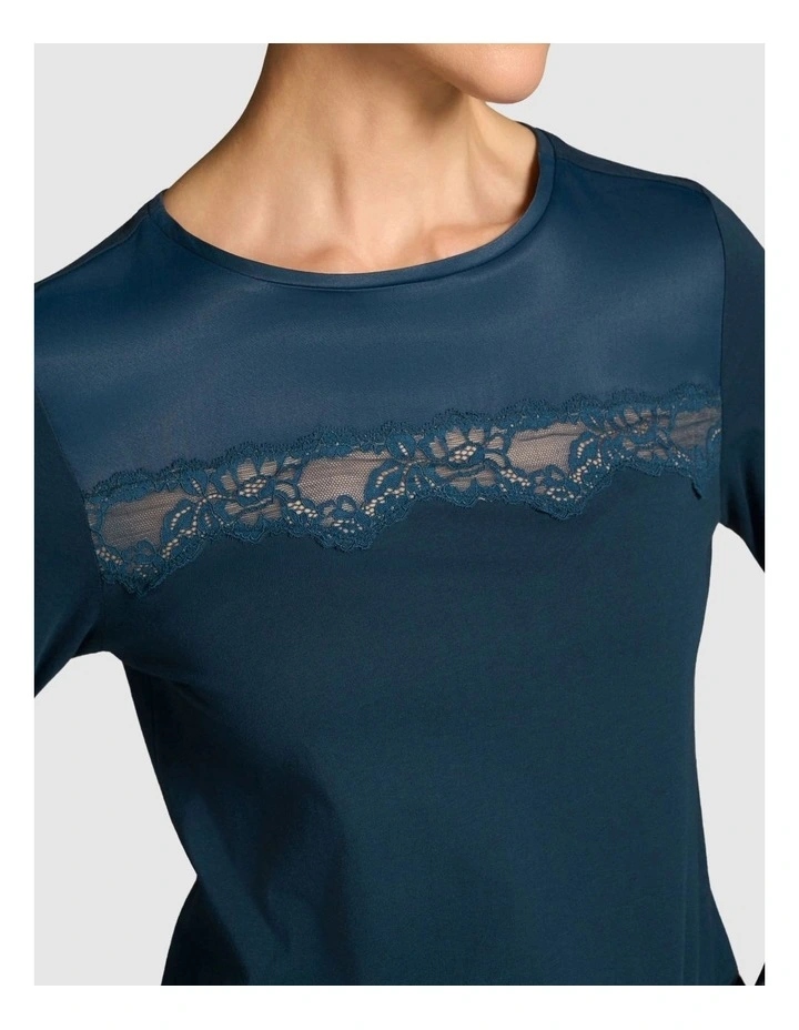 Lace Insert T-Shirt - Steel Blue image 5