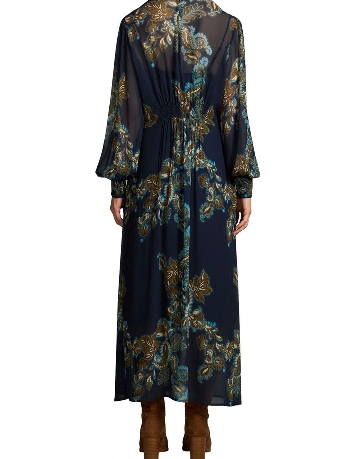 Border Print Dress - Ink Paisley Print image 2