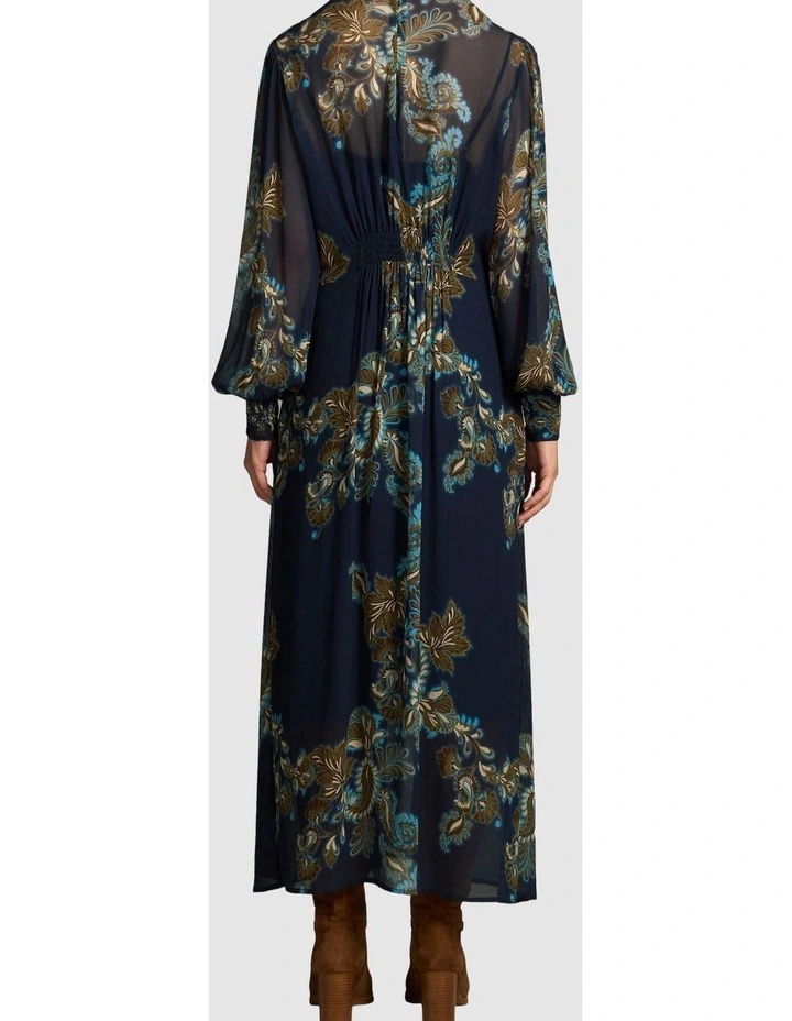 Border Print Dress - Ink Paisley Print image 2