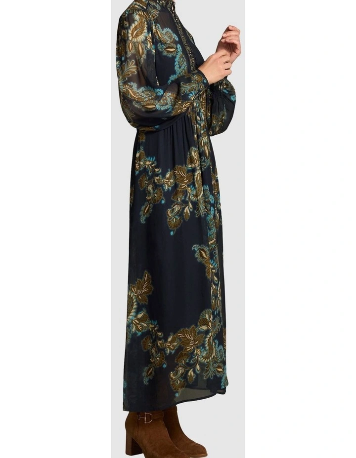 Border Print Dress - Ink Paisley Print image 3