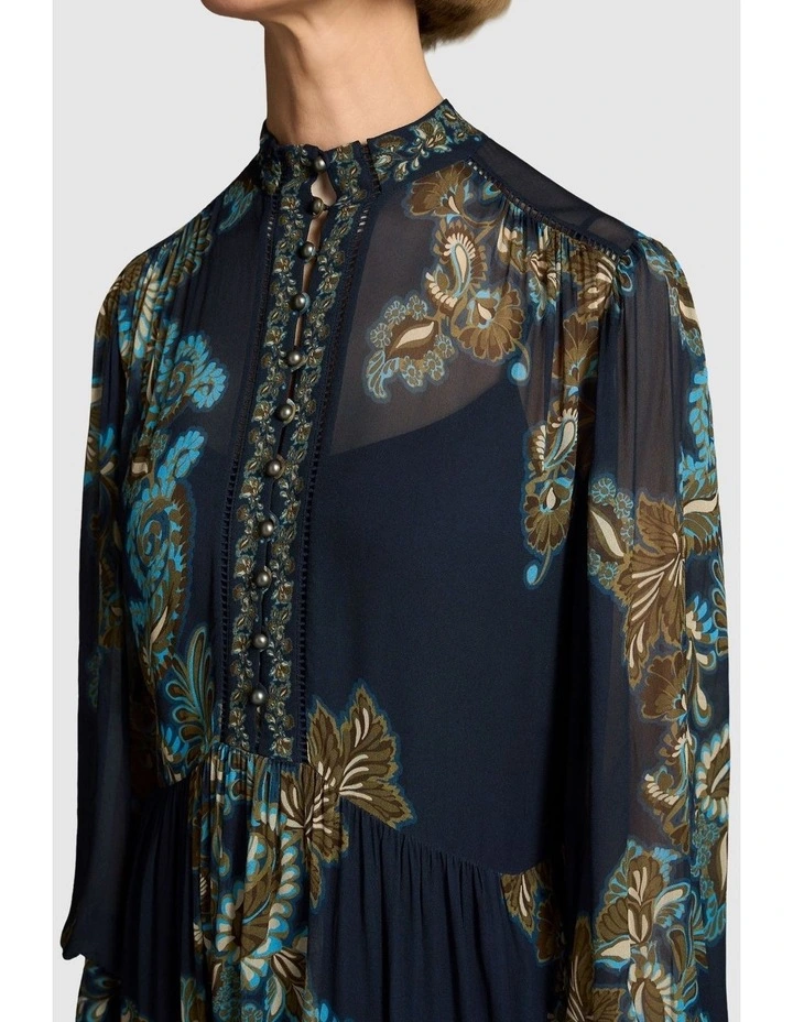 Border Print Dress - Ink Paisley Print image 4