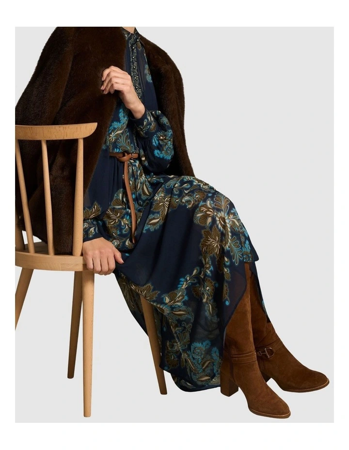 Border Print Dress - Ink Paisley Print image 6