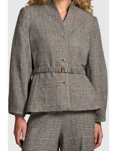 Sculpted Check Jacket - Glen Check