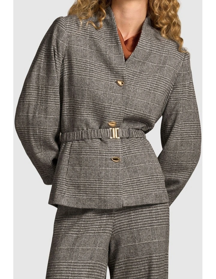 Sculpted Check Jacket - Glen Check image 6