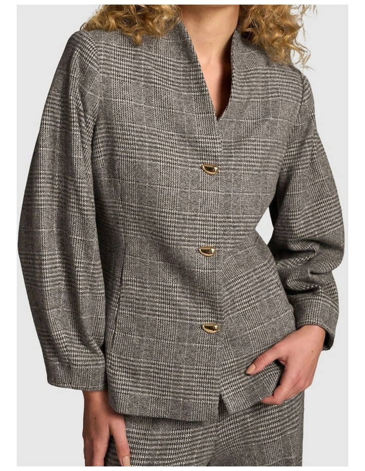Sculpted Check Jacket - Glen Check image 7