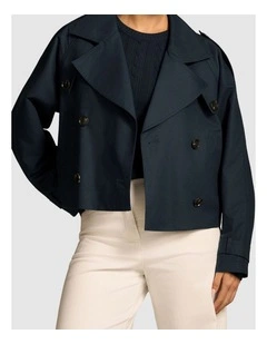Crop Trench Coat - Ink
