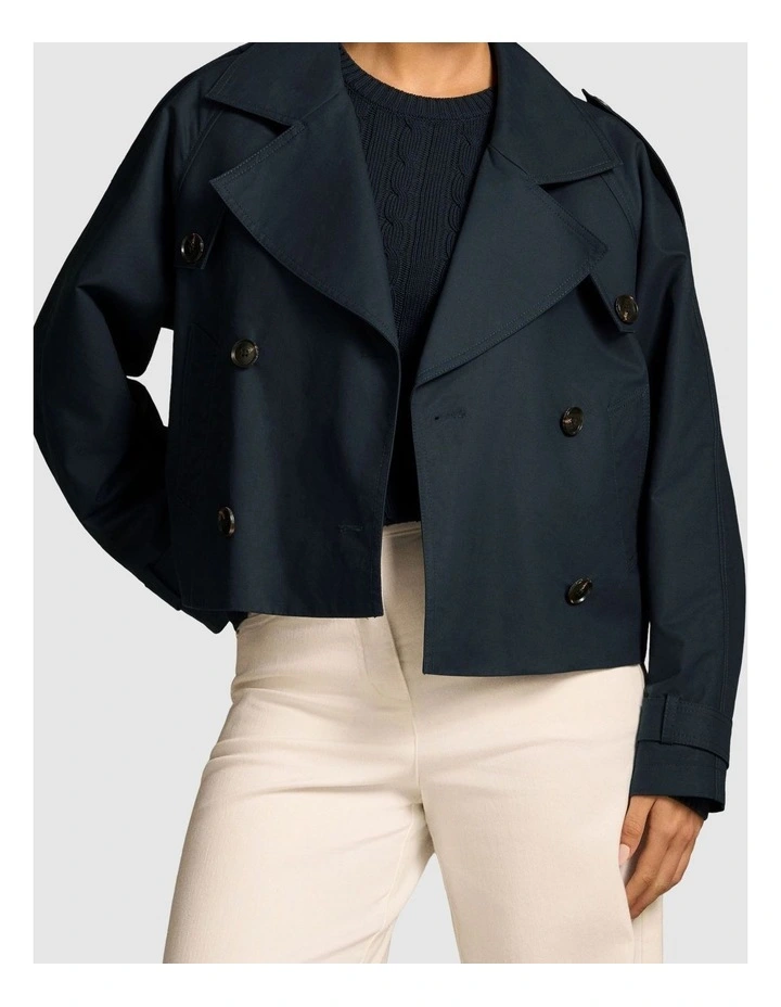 Crop Trench Coat - Ink image 1