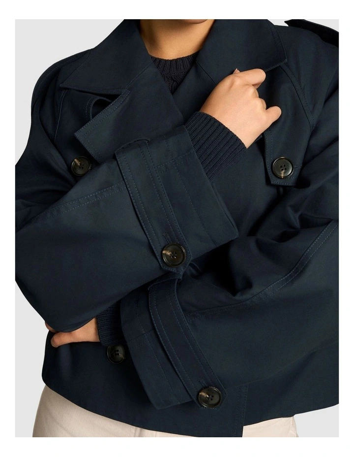 Crop Trench Coat - Ink image 4