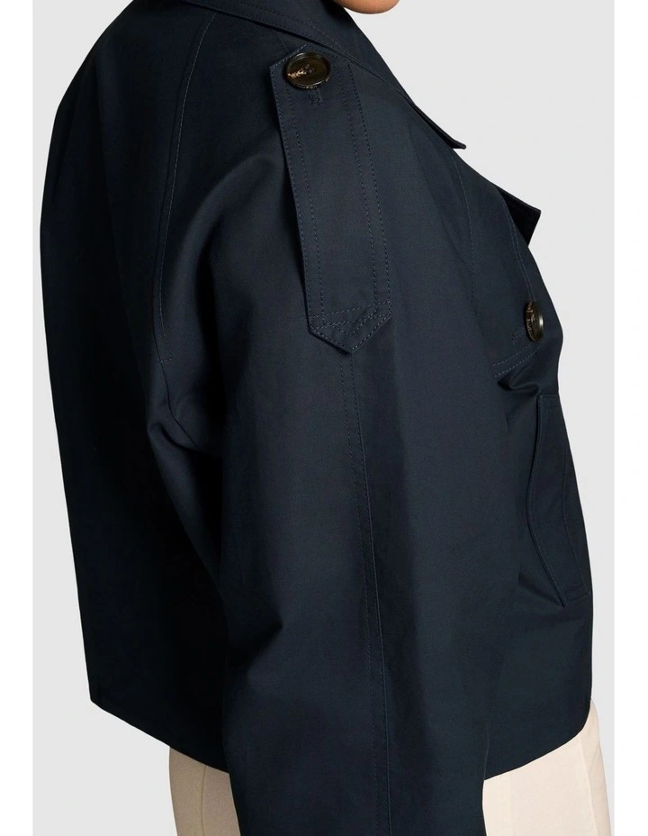Crop Trench Coat - Ink image 5