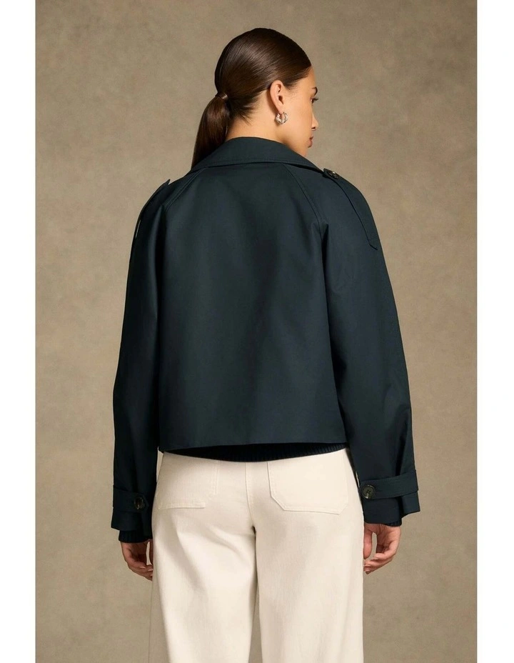 Crop Trench Coat - Ink image 6