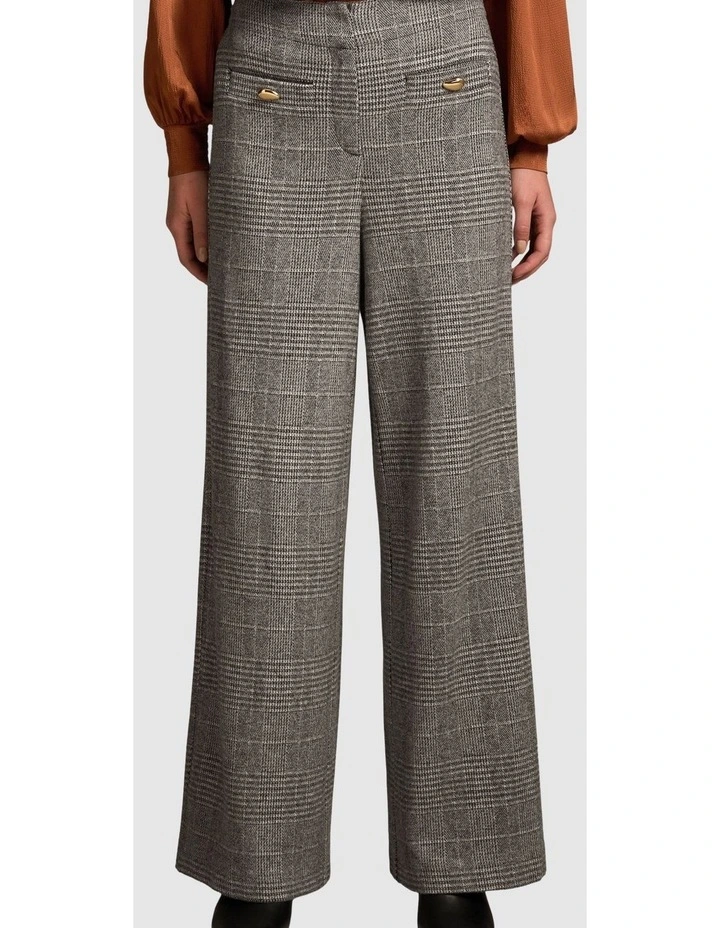 Wide Leg Check Pant - Glen Check image 1