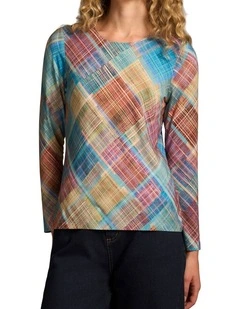 Double Layer Long Sleeve T-Shirt - Plaid