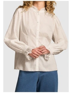 Smock Detail Blouse - Winter White