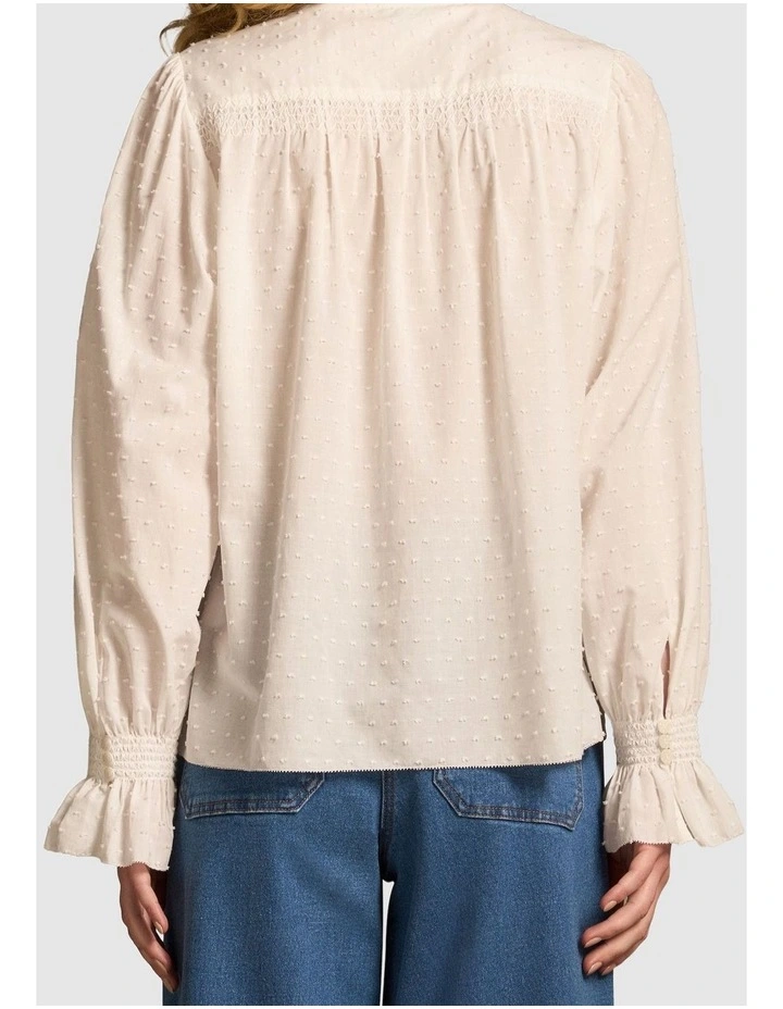 Smock Detail Blouse - Winter White image 2
