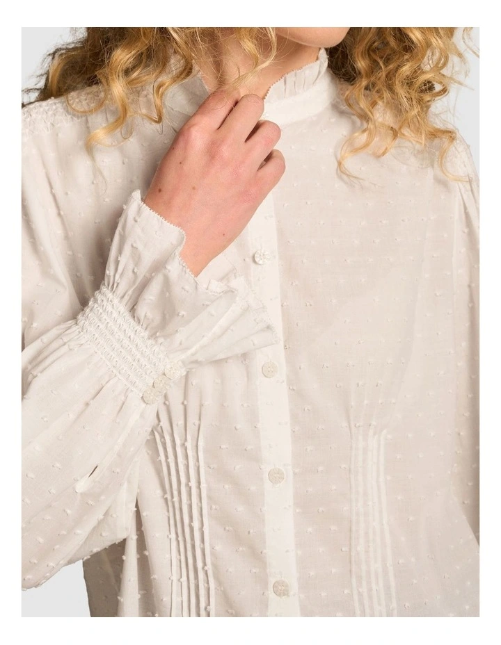 Smock Detail Blouse - Winter White image 4