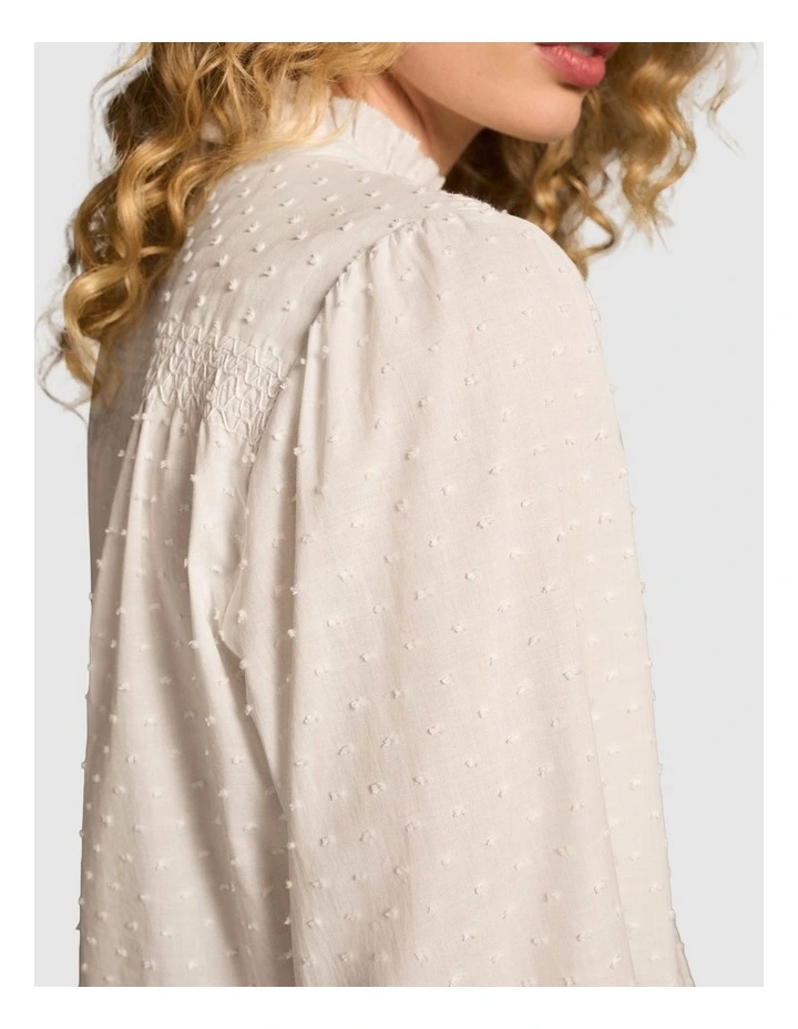 Smock Detail Blouse - Winter White image 5