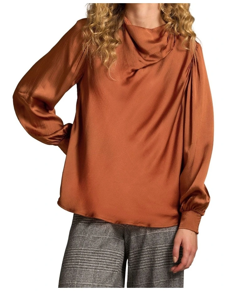 Draped Blouse - Russet image 1