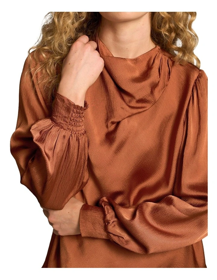 Draped Blouse - Russet image 4