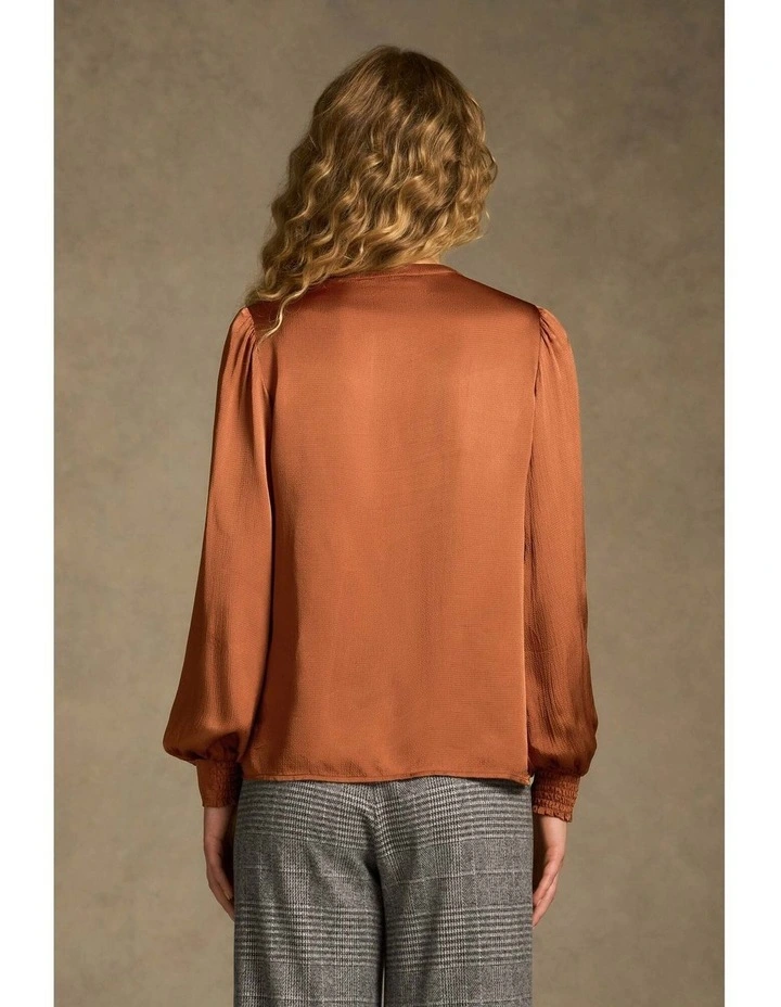 Draped Blouse - Russet image 6