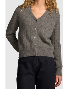 Brushed Merino Wool Cardigan - Pewter Grey