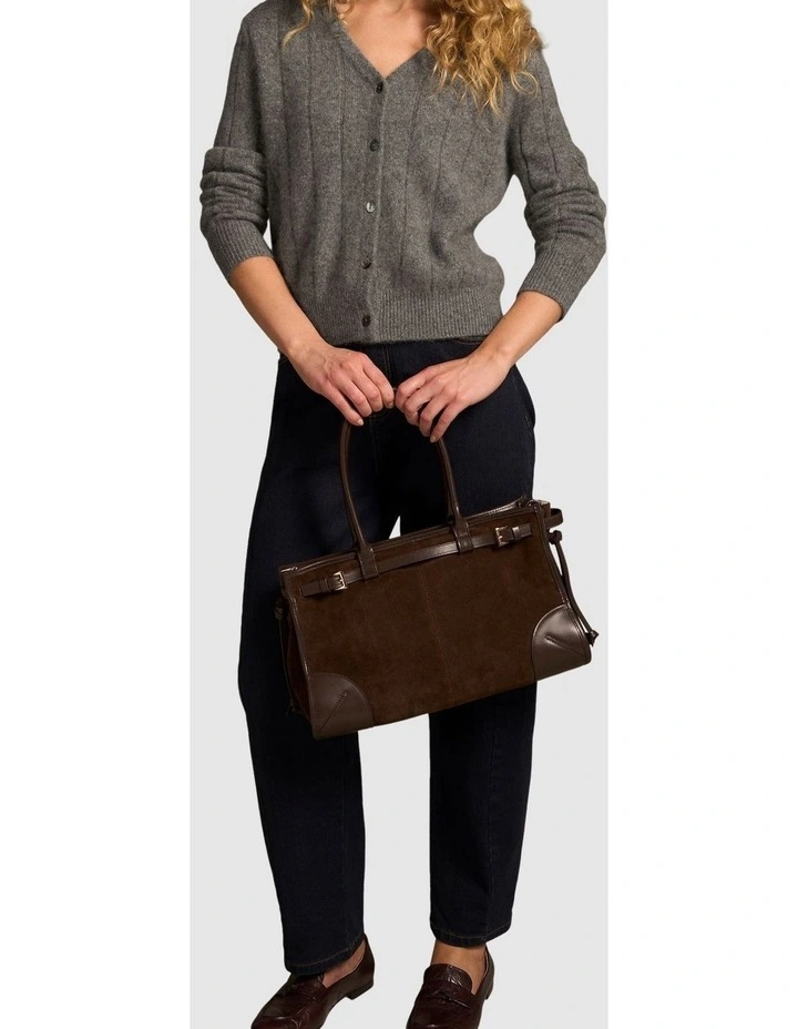 Brushed Merino Wool Cardigan - Pewter Grey image 3