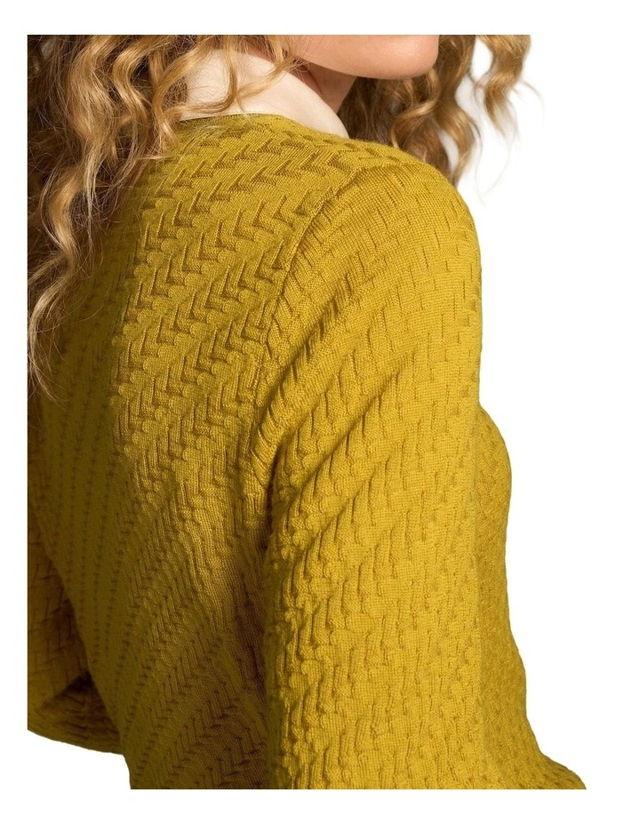Merino Textured Long Sleeve Knit - Mustard image 5